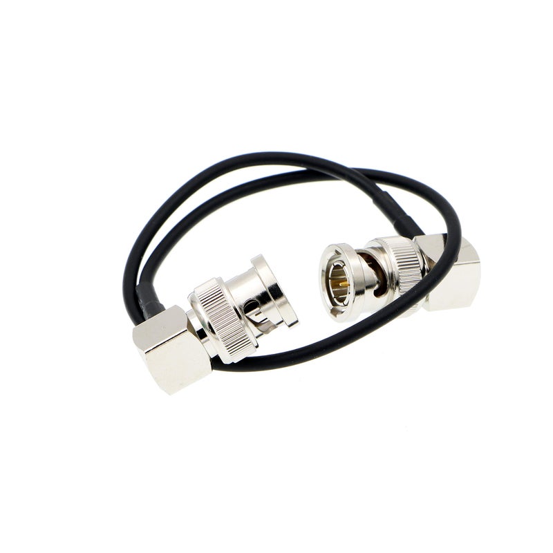 Uonecn Flexible HD SDI Cable RG179 Right Angle BNC Male to Right Angle BNC Male 75ohm for Blackmagic HyperDeck Shuttle and BMCC BMPC Hyperdeck Cameras 30cm - Image 1
